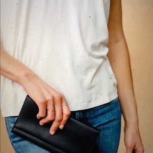 Able pink suede Leather wallet Clutch nwot 💝 gift 🎁 minimalist boho handmade